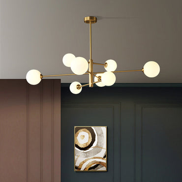Pendant Light in Modern Copper and Black Glass Shade