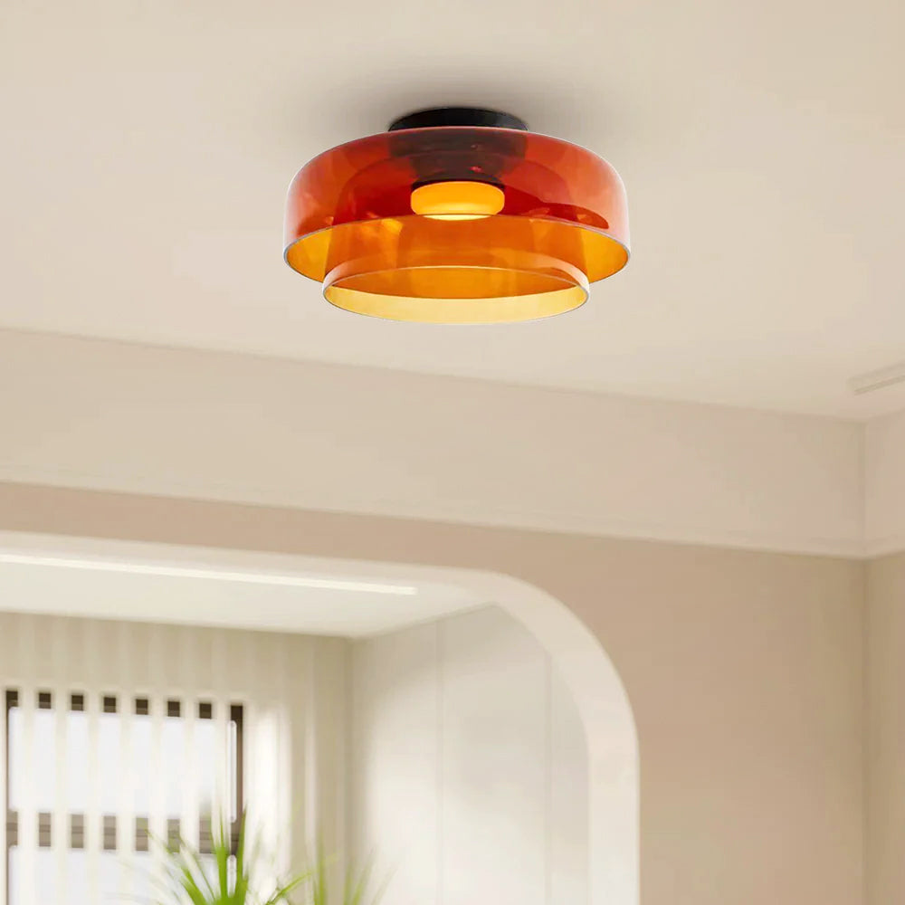 Modern Minimalist Luma Glass Flush Mount Ceiling Light