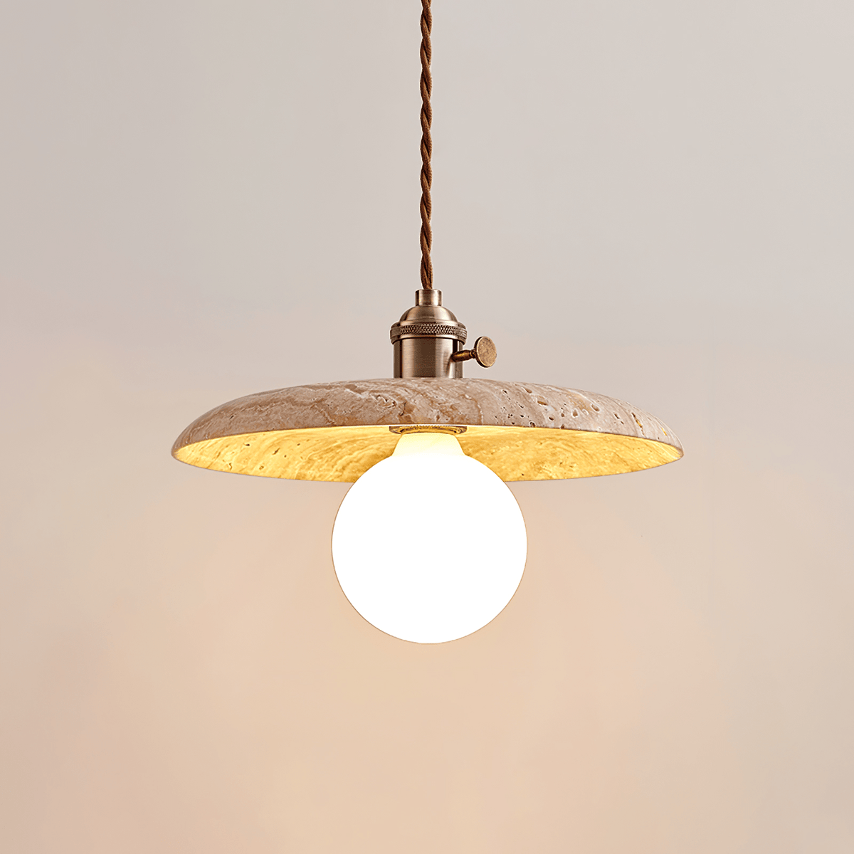 Soft Ambient Glow Travertine Pendant Light