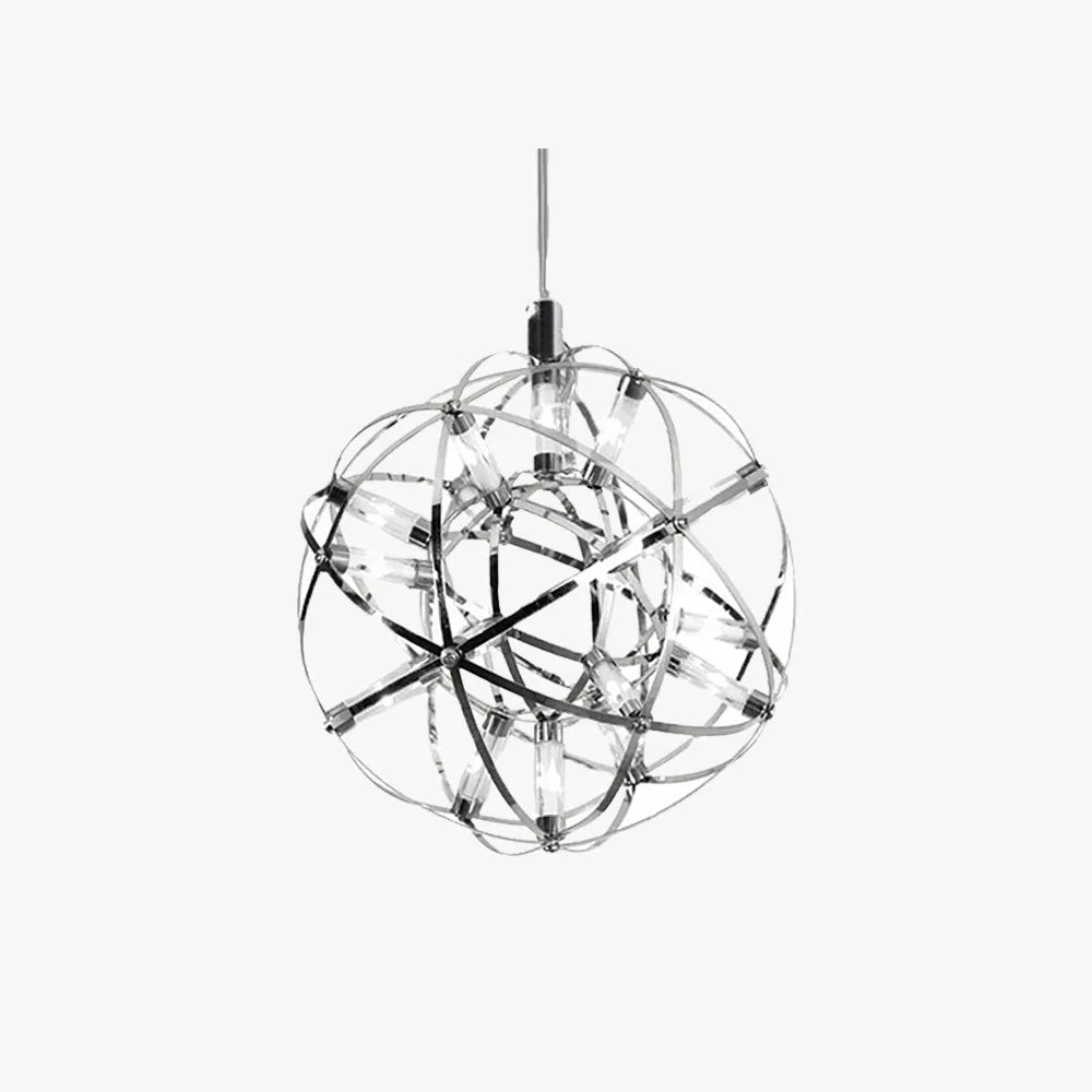 Pendant Light With Firework Shade And Art Deco Orbit For Ambient Glow