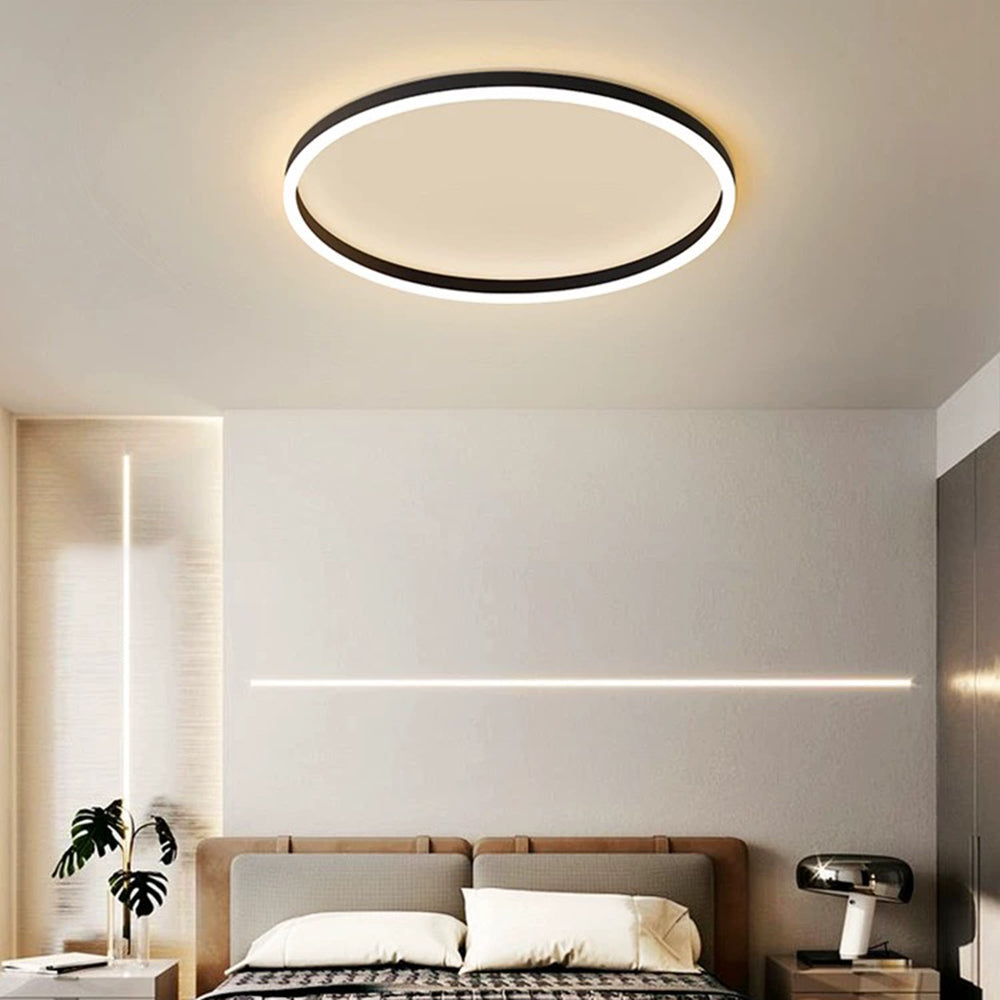 Black Gold Or White Sleek Circular Flush Mount Ceiling Light