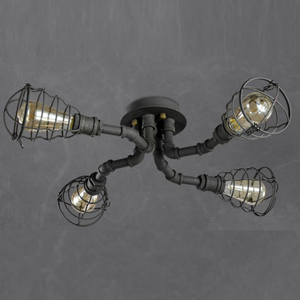 Flush Mount Ceiling Light Vintage Industrial With Handmade Shade
