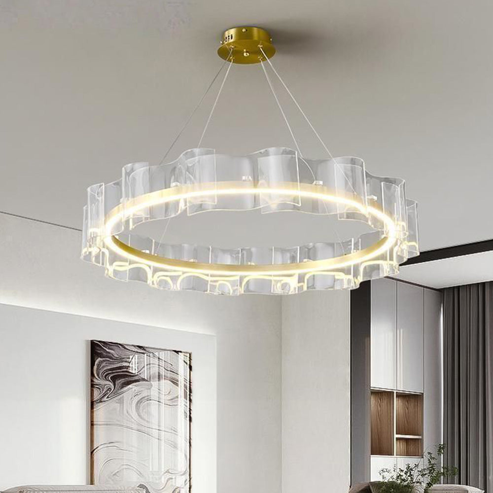 Pendant Light Elegant Gold Ring For Living Rooms