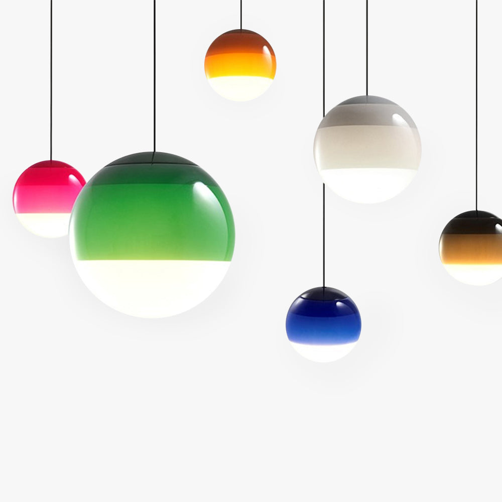Vibrant Living Rooms Colorful Glass Pendant Light