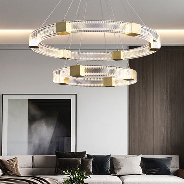 Pendant Light In Warm White Glow With Gold Metal