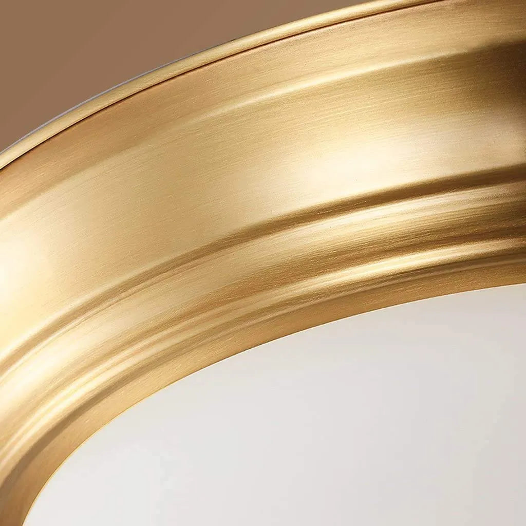 Retro Brass Flush Mount Ceiling Led Light For Living Bedroom Dining