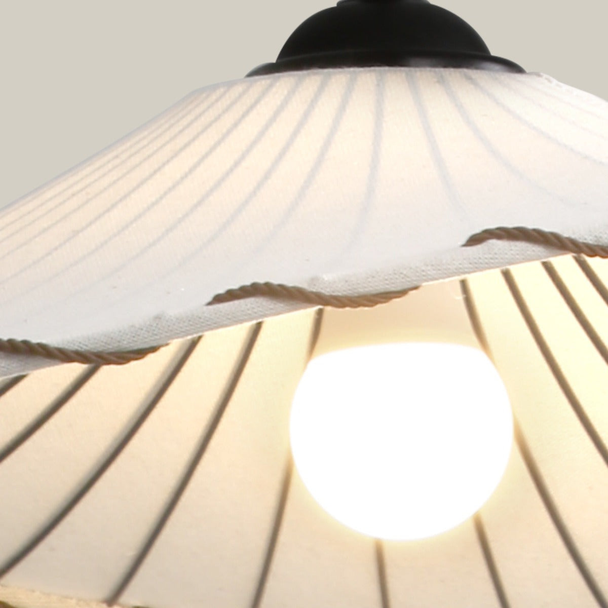 Yellow Fabric Shade Boho LED Pendant Light