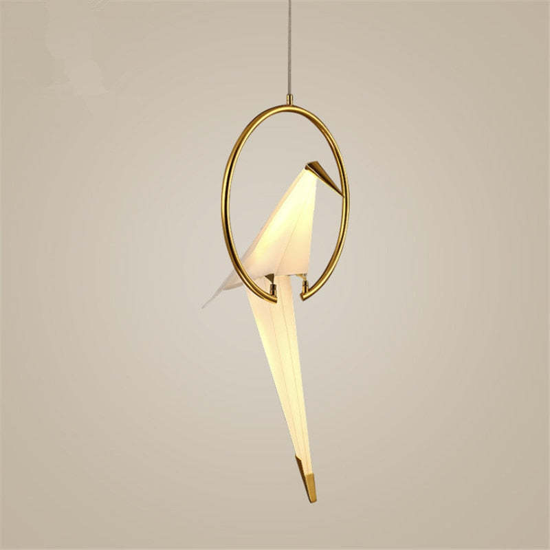 Nordic Glass Shade Bird Pendant Light With Ambient Glow