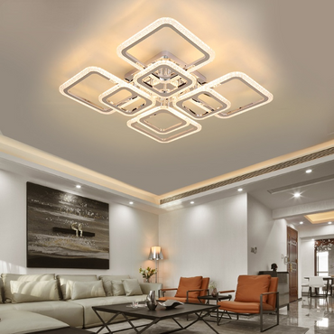 Acrylic And Metal LED Luxe Square Flush Mount Ceiling Light