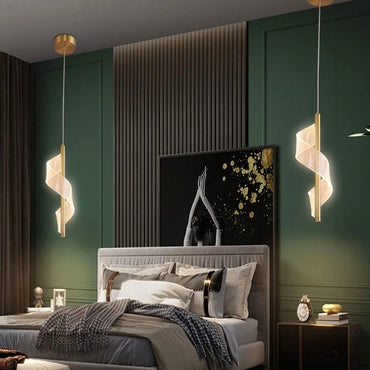 Pendant Vintage Gold Light Ribbon For Ambience