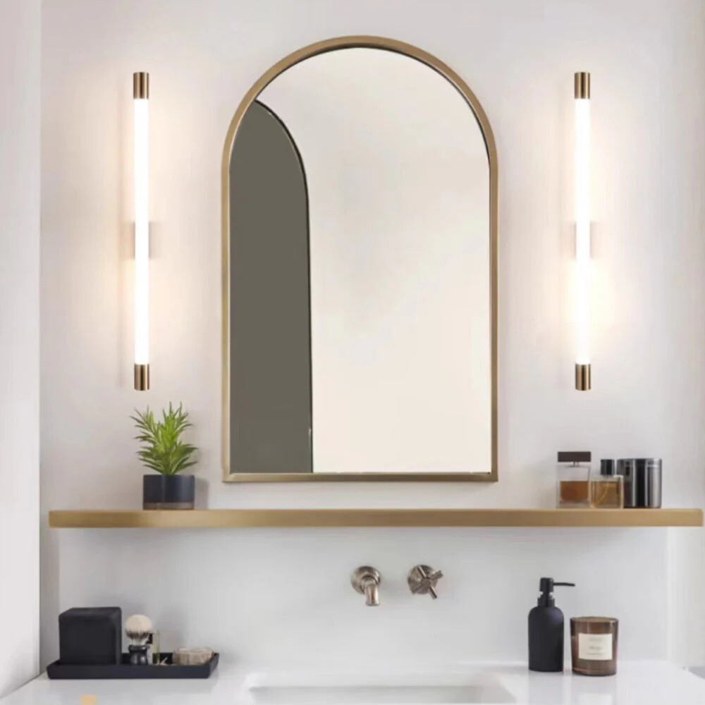 Front Vanity Gold Wall Mirror Luxor Light