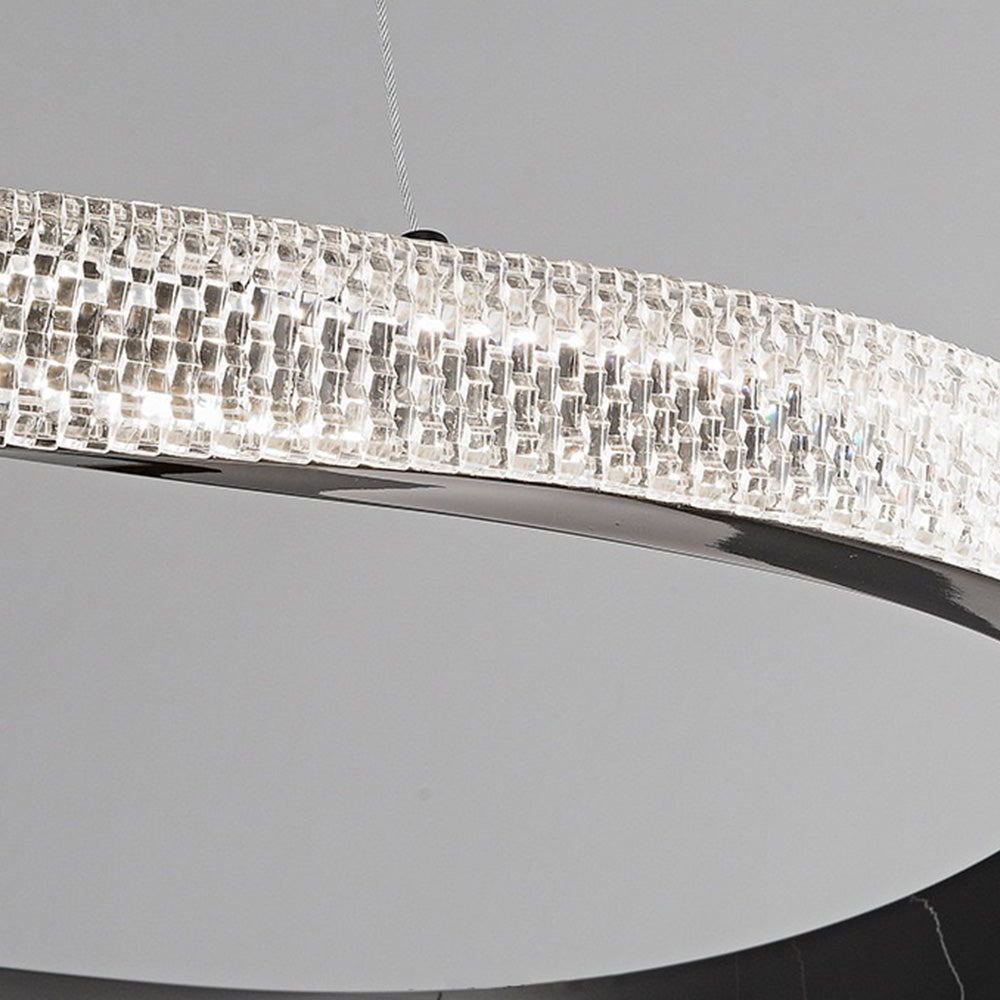 Pendant Light With Warm White Glow Half Ring