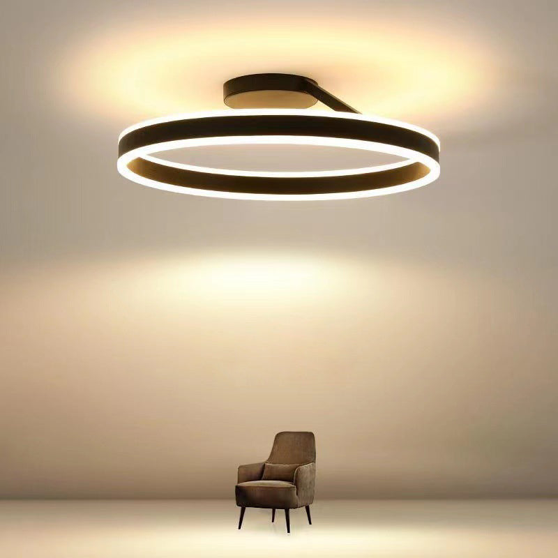 Black And White Premium Flush Mount Circle Ceiling Light Dimmable