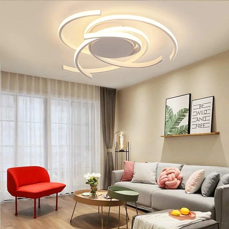 Black Or White Multi Arc Design Modern Arc Ceiling Light