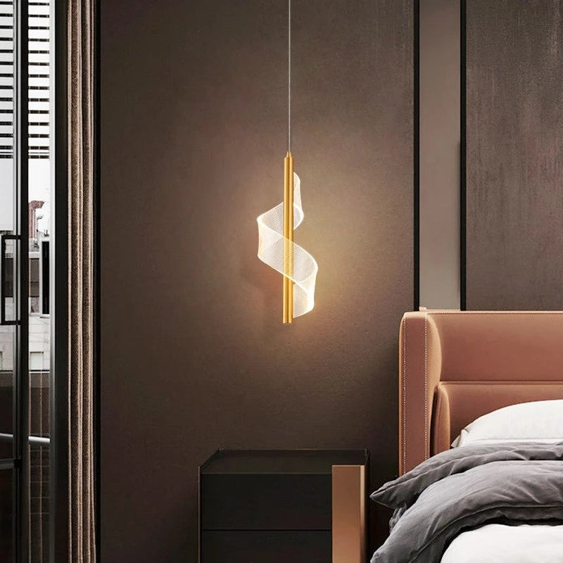 Pendant Vintage Gold Light Ribbon For Ambience