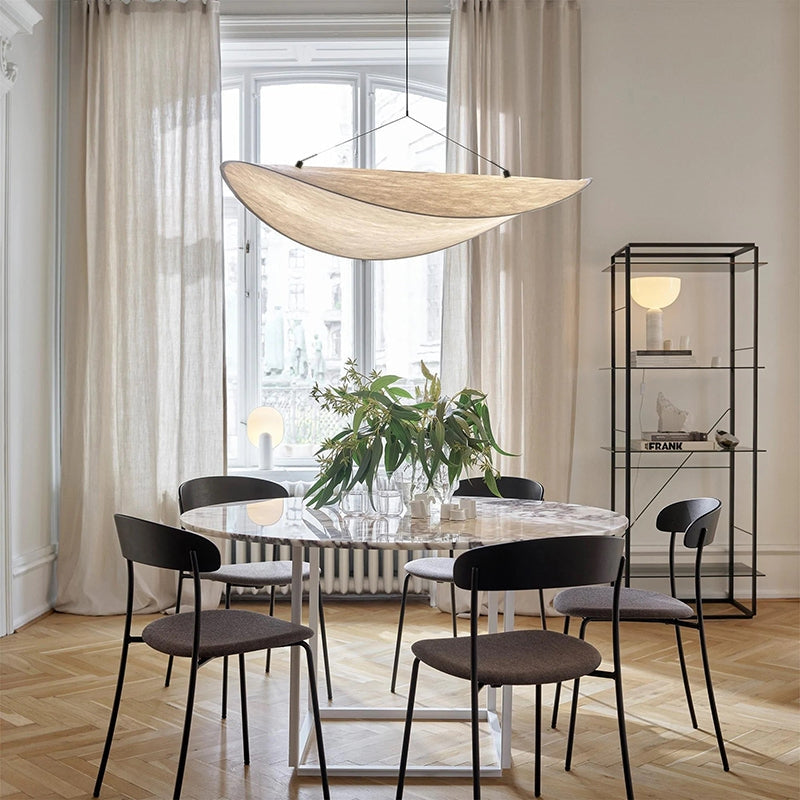 Pendant Light Vintage Art Deco With White Silk Metal For Glow Ambient