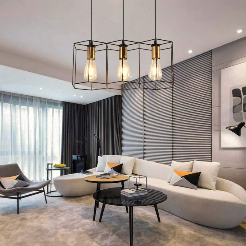 Rustic Geometric Black Finish Pendant Light For Ambient Glow