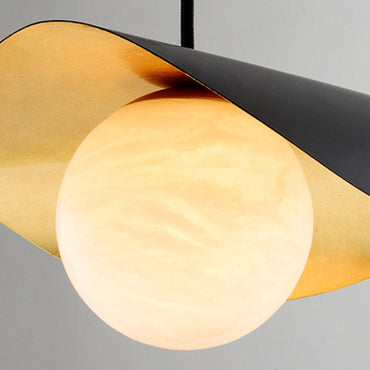 Élégance Durable Suspension Pendante Nordique En Marbre Et Métal Noir