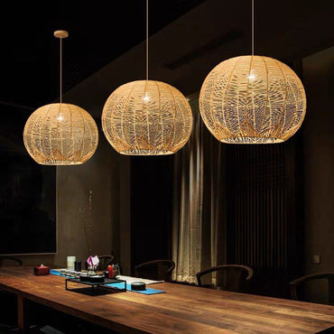 Elevates Dining Spaces Handcrafted Rattan Pendant Light