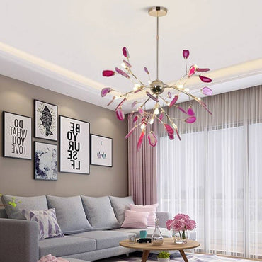 Four Finishes Floral Branch Semi-Flush Ceiling Light