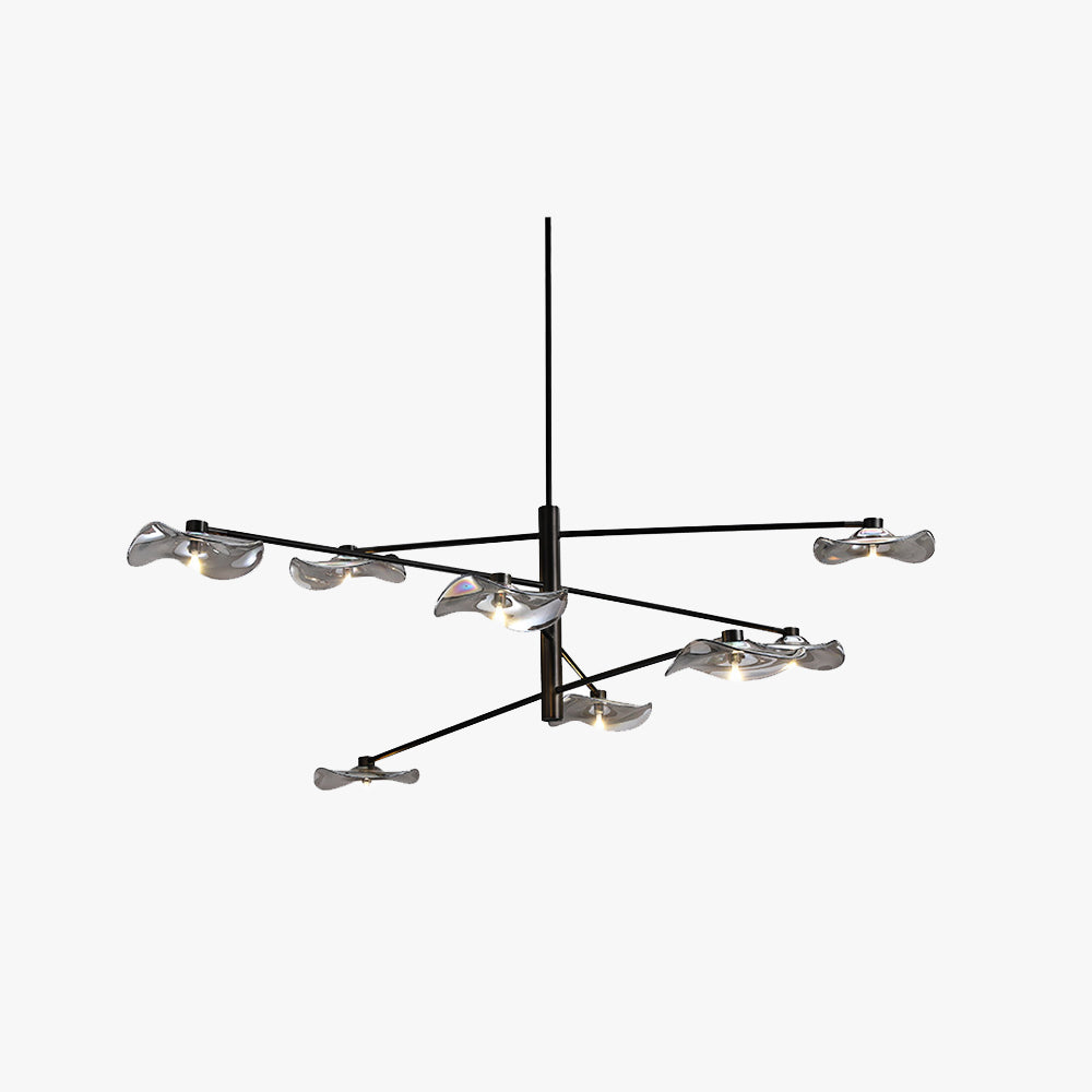 Multicolor Glass Bulbs As Focal Point Black Metal Branch Pendant Light
