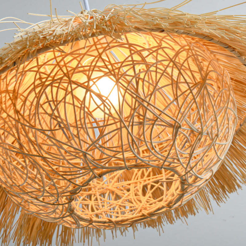 Ambient Living Spaces Rattan Handwoven Pendant Light