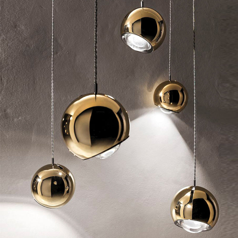 Modern Interiors Warm Glow Pendant Light With Premium Golden Metal Ball