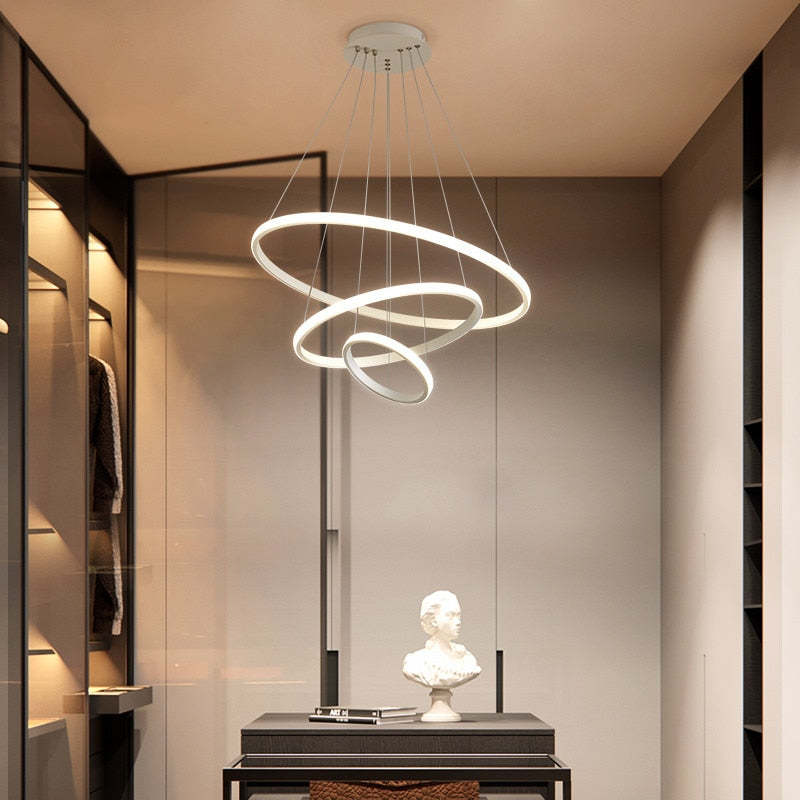 Adjustable Rings Dimmable Ring Pendant Light