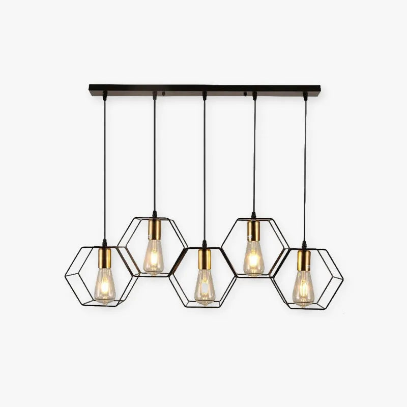 Rustic Geometric Black Finish Pendant Light For Ambient Glow