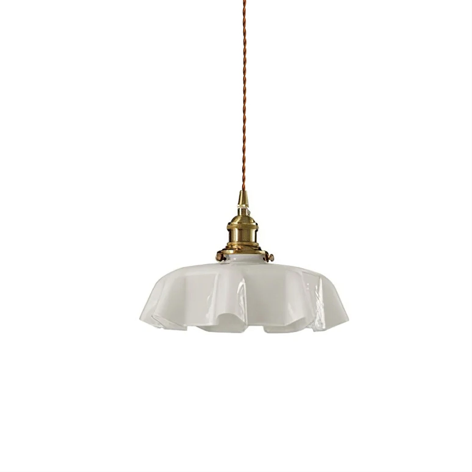 Pendant Pleated Ivory Lamp Farmhouse Charm With