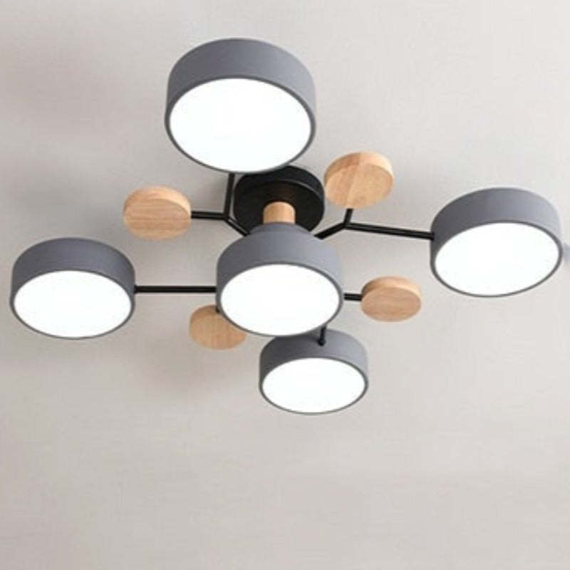 Living Room And Dining Area Ceiling Light Wooden Round