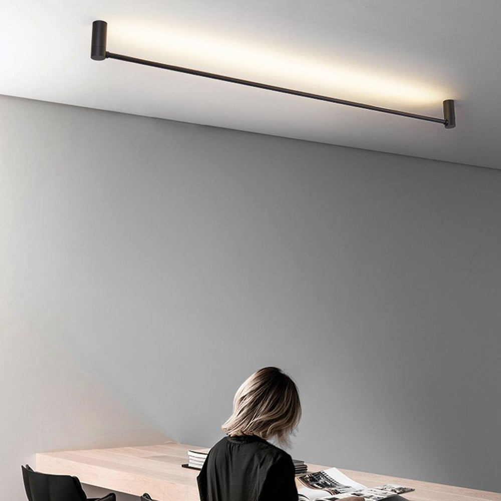 Black Linear Lumenline Flush Mount Light for Hallway Ceiling
