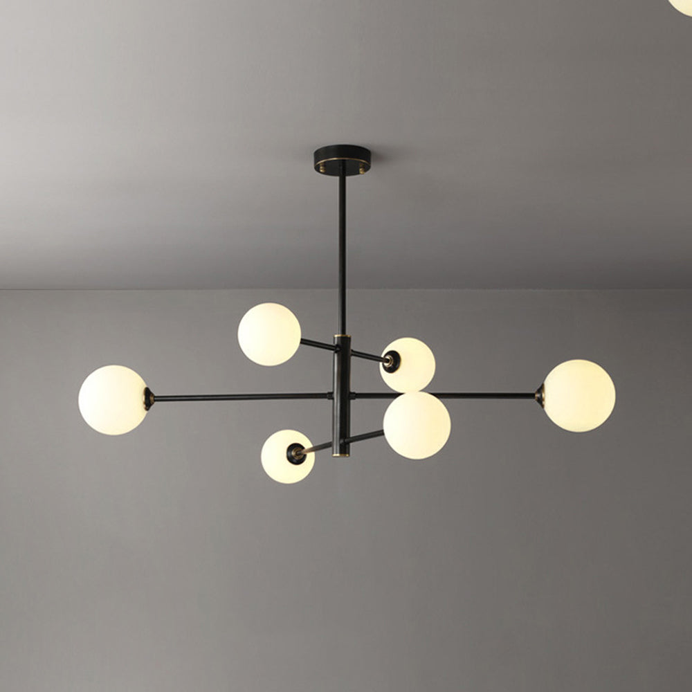 Pendant Light in Modern Copper and Black Glass Shade