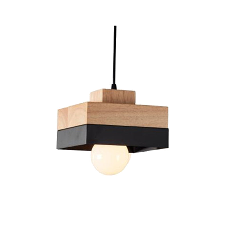 Wooden Minimalist Geometric Light Pendant For Living Rooms