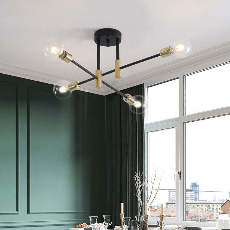 Flush Mount Ceiling Light Metal Retro Satellite