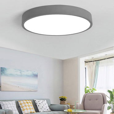 Multicolour Shade Round Aurora Flush Ceiling Light For Bedroom