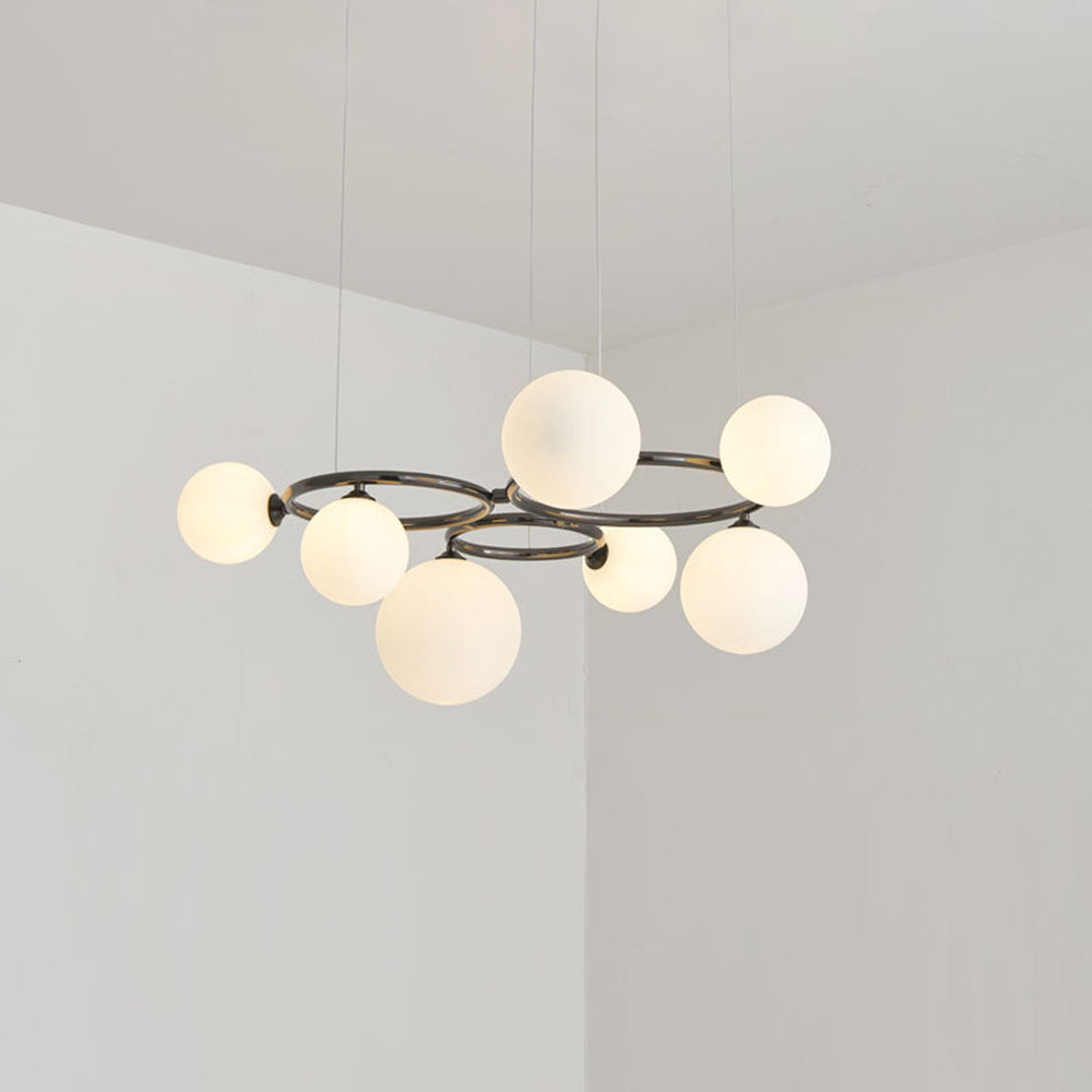 Modern Wave Pendant Light In Metal And Glass Durable