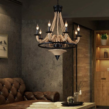 Pendant Light Antique LED With Detail Rope