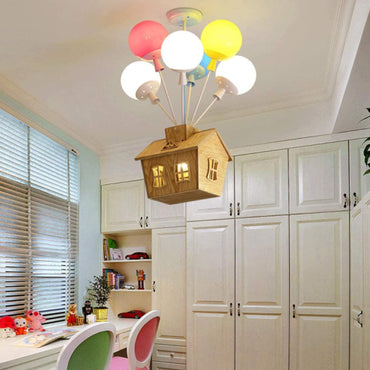 Ceiling Light For Kids Room Flush Mount Aurora Wood And Metal
