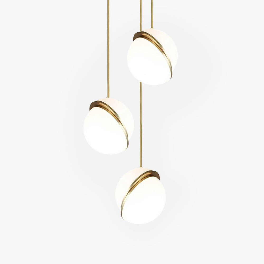 Gold and White Warm Glow Minimalist Pendant Light