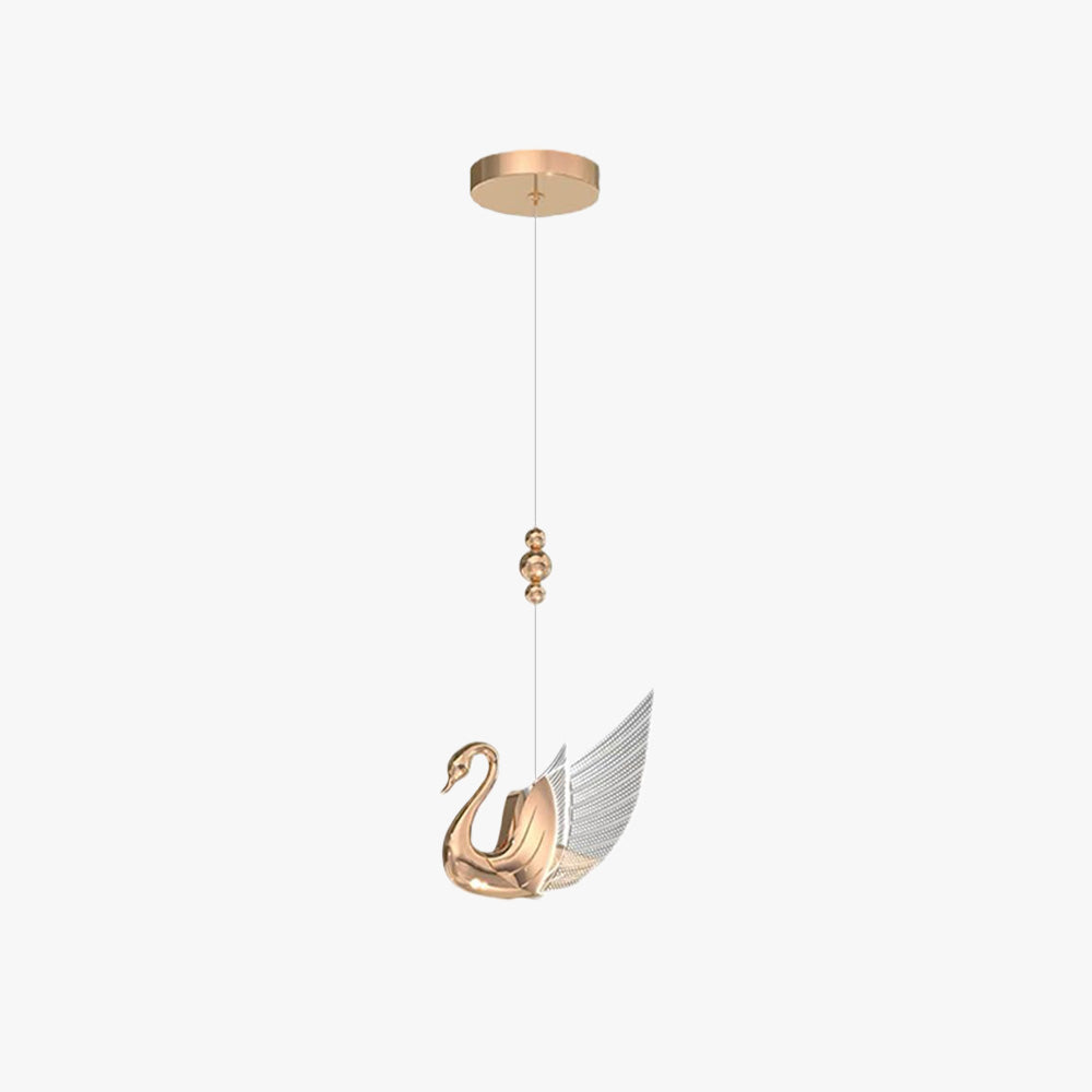Elegant Accent Two Tone Swan Pendant Light