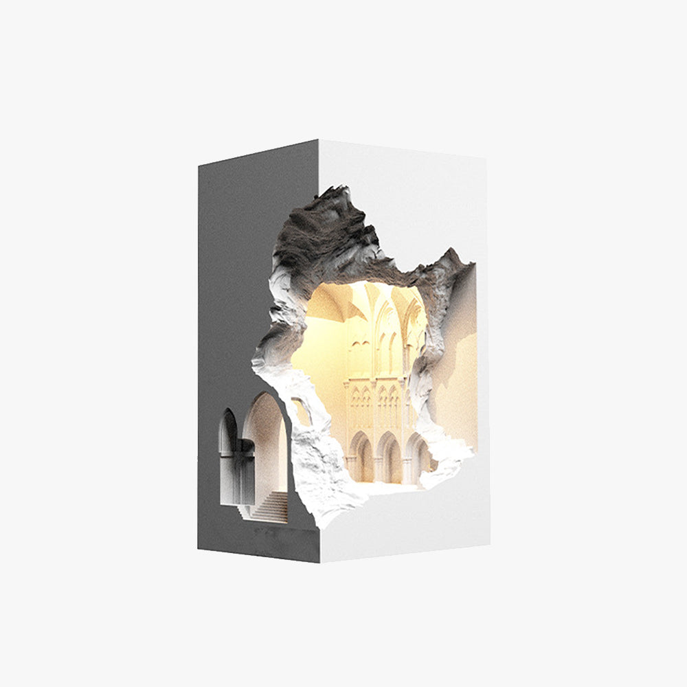 White Finish LED Flush Mount Wall Light Art Deco Plaster