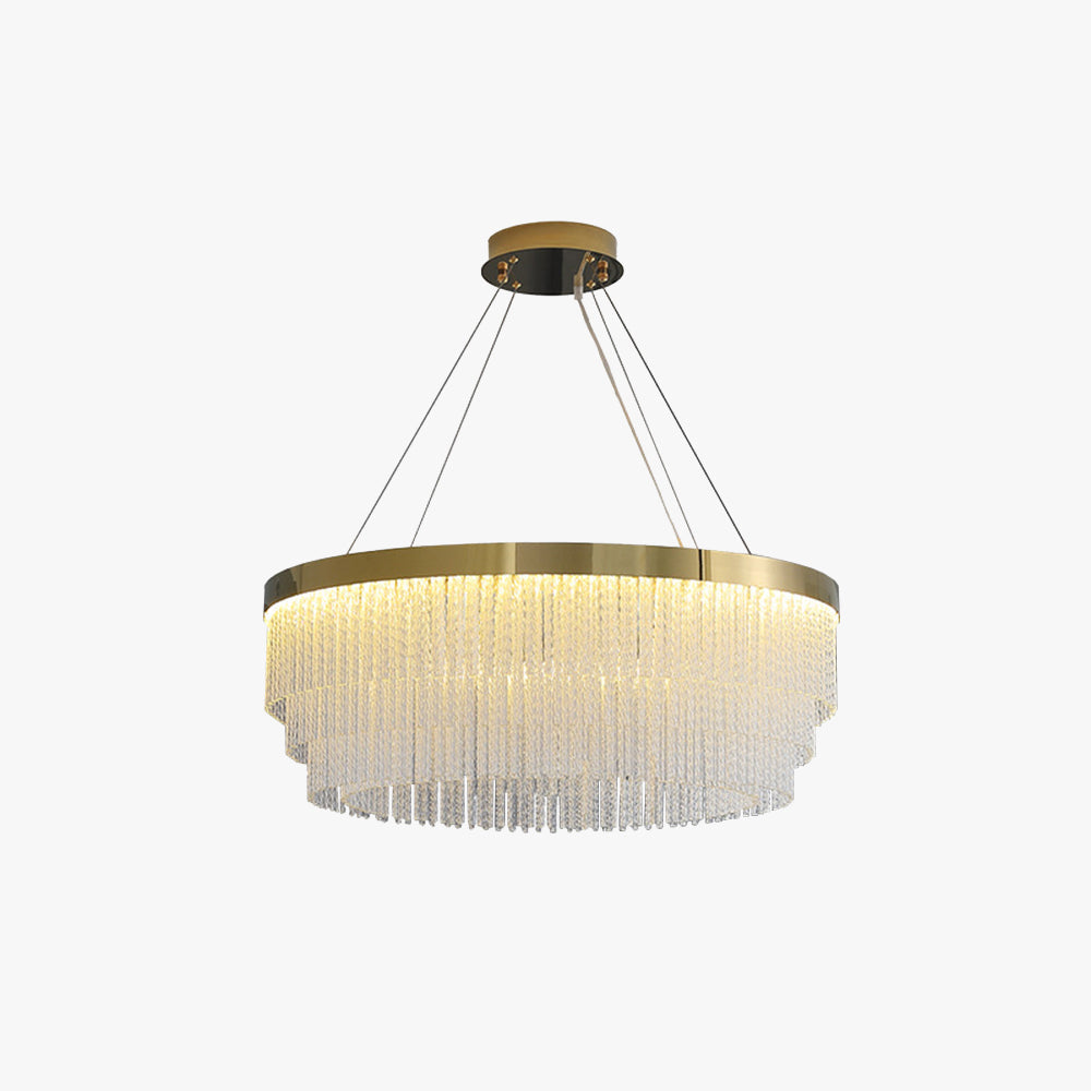 Pendant Light Crystal Gold Spiral for Living Room Ambience