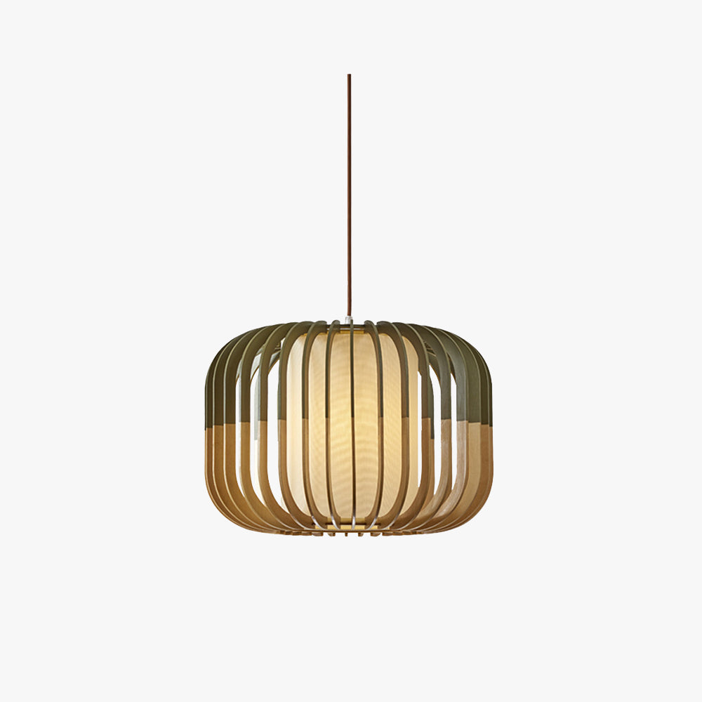 Adjustable Three Color Ambiance Wood Pendant Light
