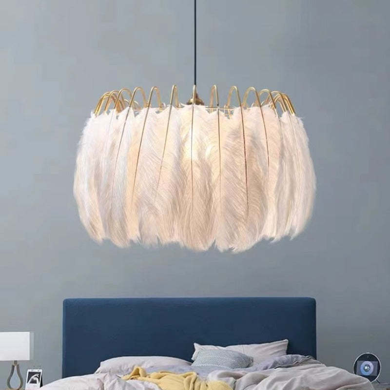 Warm Ambience And Luxurious Soft Glow Elegant Feather Pendant Light