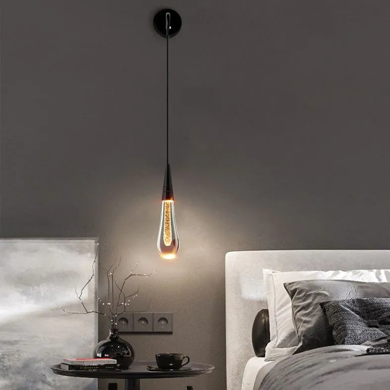 Black And Gold Water Drop Wall Light With Three Colour Settings
