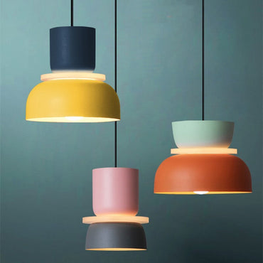 Industrial Two Tone Pendant Light With Colorful Glow