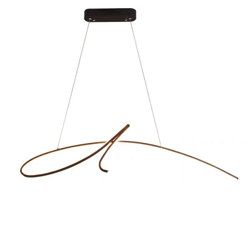 Durable Black Gold Metal Curved Irregular Pendant Light