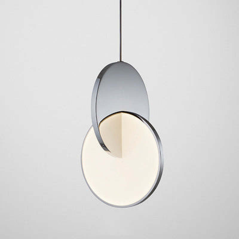 Pendant Light Disc in Gold and Silver with Soft Warm Glow