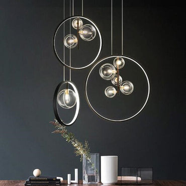 Energy Efficient LED Glass Orb Pendant Light For Dining